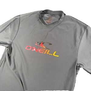O'neill Sun Shirt Men Large Gray Stretch Slim Fit Basic Skins Upf 50+ Beach Wear